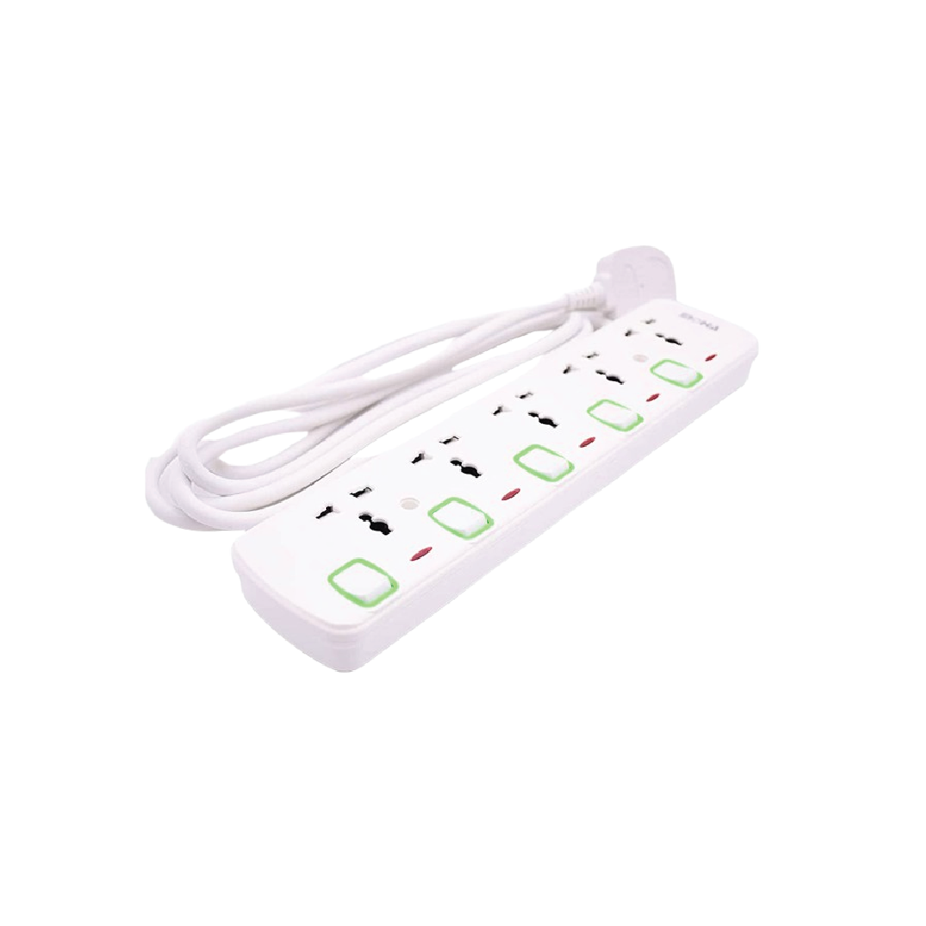 MOHA 5-Way Power Extension Strip 5M – Heavy- Duty 250V 13A Universal Power Socket