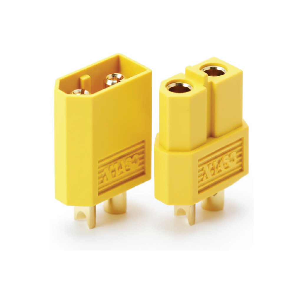 XT90 Male & Female High-Current Power Connectors  – 90A 500V DC Gold-Plated Nylon Battery Plug Set