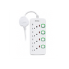 MOHA 4-Way Power Extension Socket 3M –250V  13A BS Fused Power Strip with Individual Switches