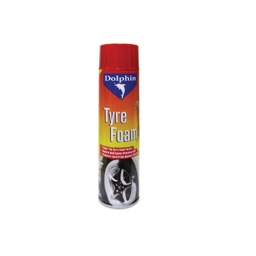 Dolphin Tyre Foam 650ml – Quick Clean  & Shine Tire Protection Aerosol Spray