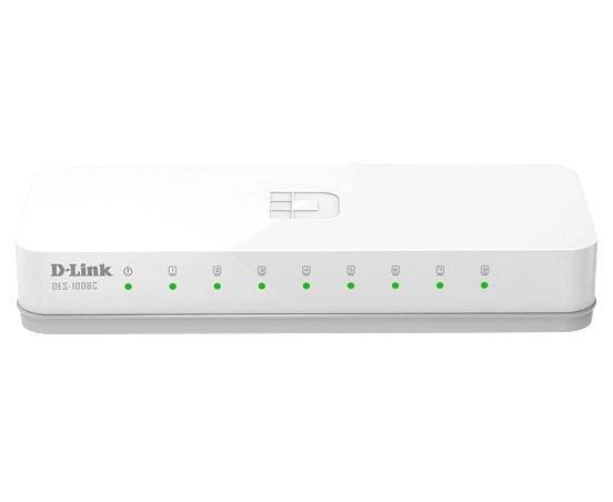 D-Link Unmanaged Switch 8-Port 10/100 Mbps DES-1008C