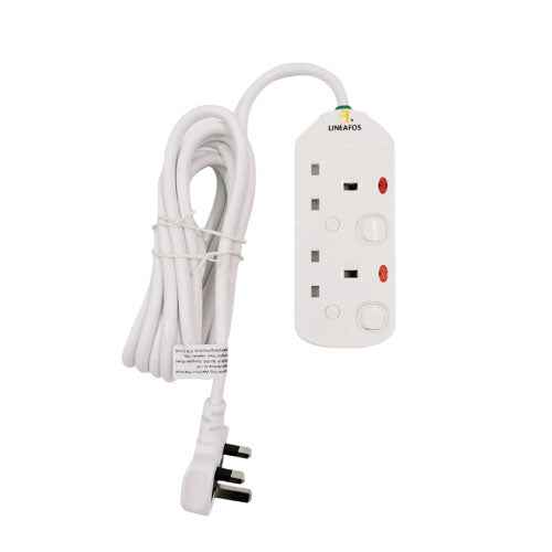 Zenlux 2-Way Power Socket Extension Compact Multi-Plug Adapter (T23343)