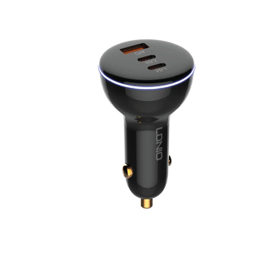 LDNIO C102 160W Super Fast Car Charger  – 3 USB Multi-Port Charging Adapter