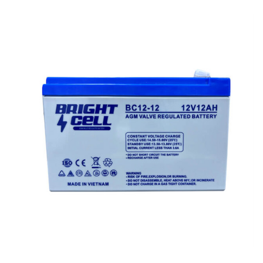 Bright cell  BC12-1.2 AGM Valve Regulated Battery –  12V 1.2Ah