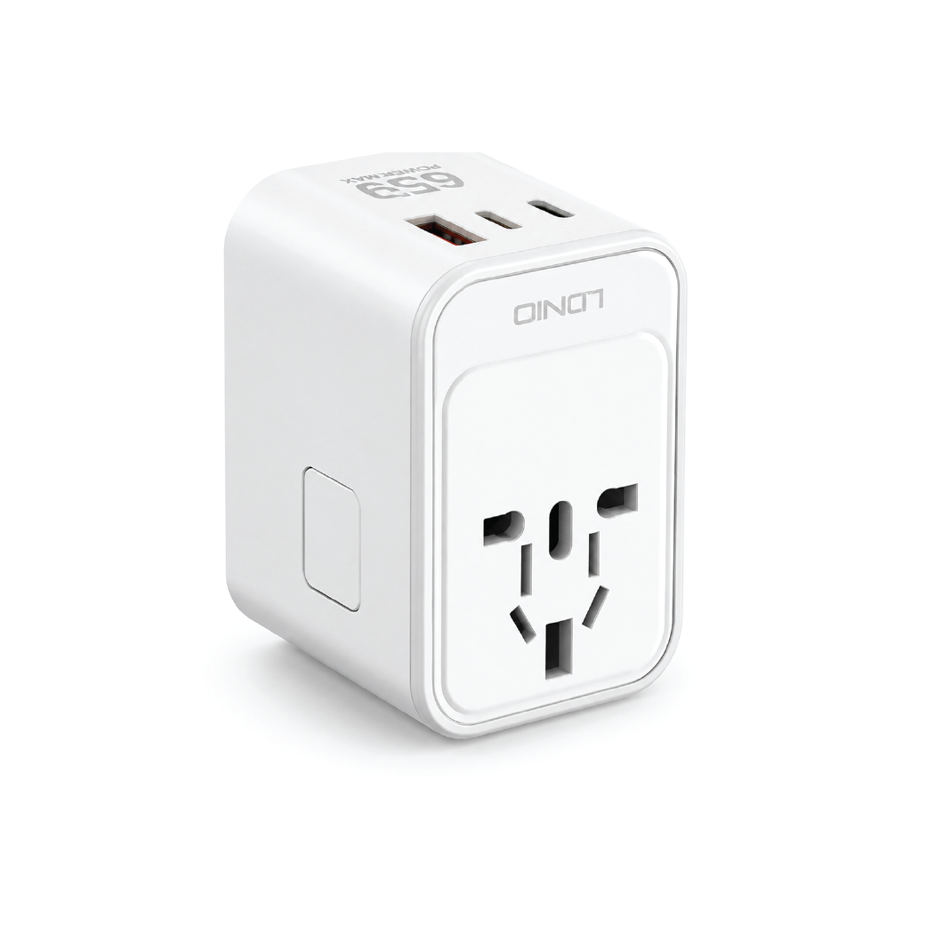 LDNIO Z6 GaN 65W Universal Travel Adapter –  Global Fast Charger with 3 USB Ports