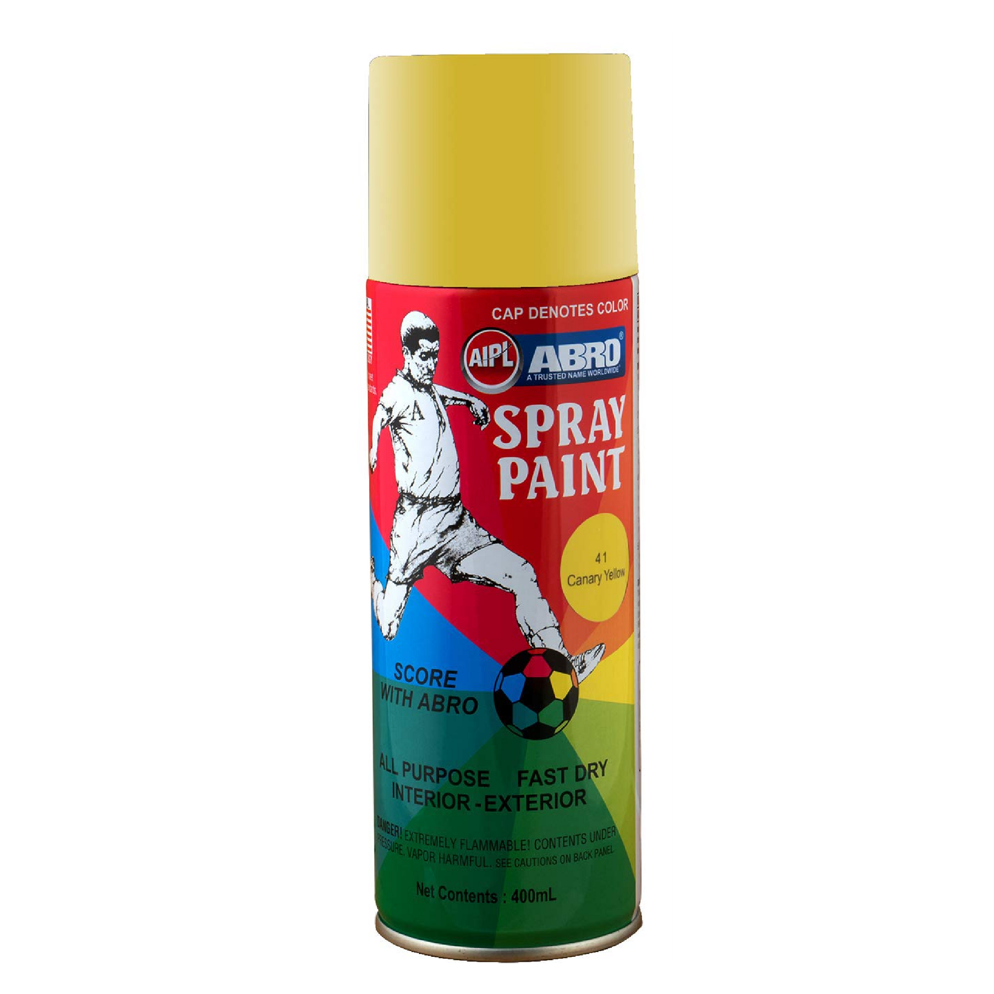 ABRO Spray Paint Canary Yellow 41 – All Purpose,  Fast Dry, Interior & Exterior
