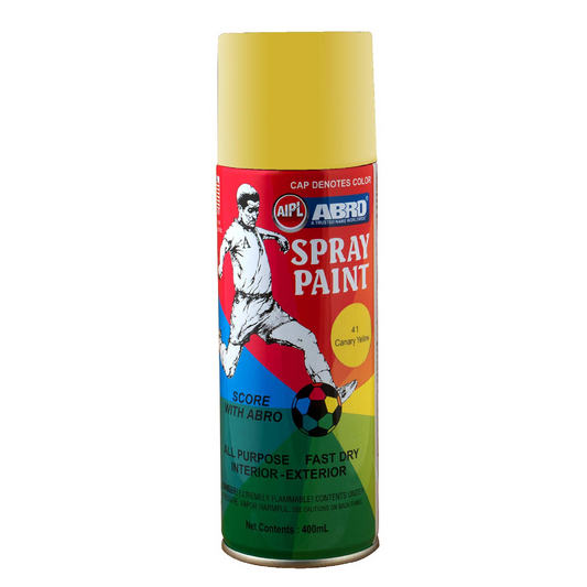 ABRO Spray Paint Canary Yellow 41 – All Purpose,  Fast Dry, Interior & Exterior