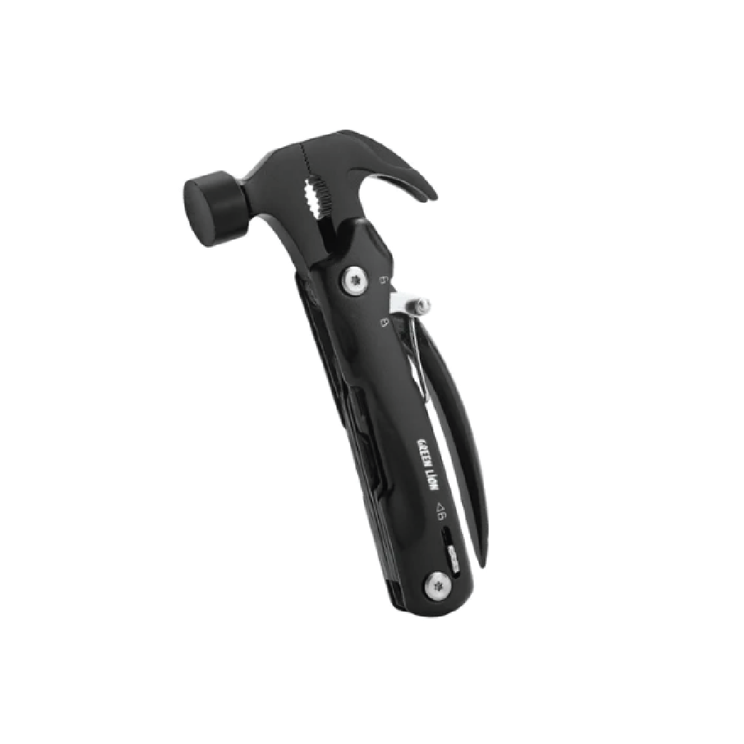 Green Lion Portable Foldable Multi Hammer Tool –  Compact Outdoor Survival & Emergency Tool (Black)