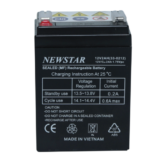 Newstar 33-0212 12V 2Ah SLA Rechargeable Battery Maintenance-Free AGM Power