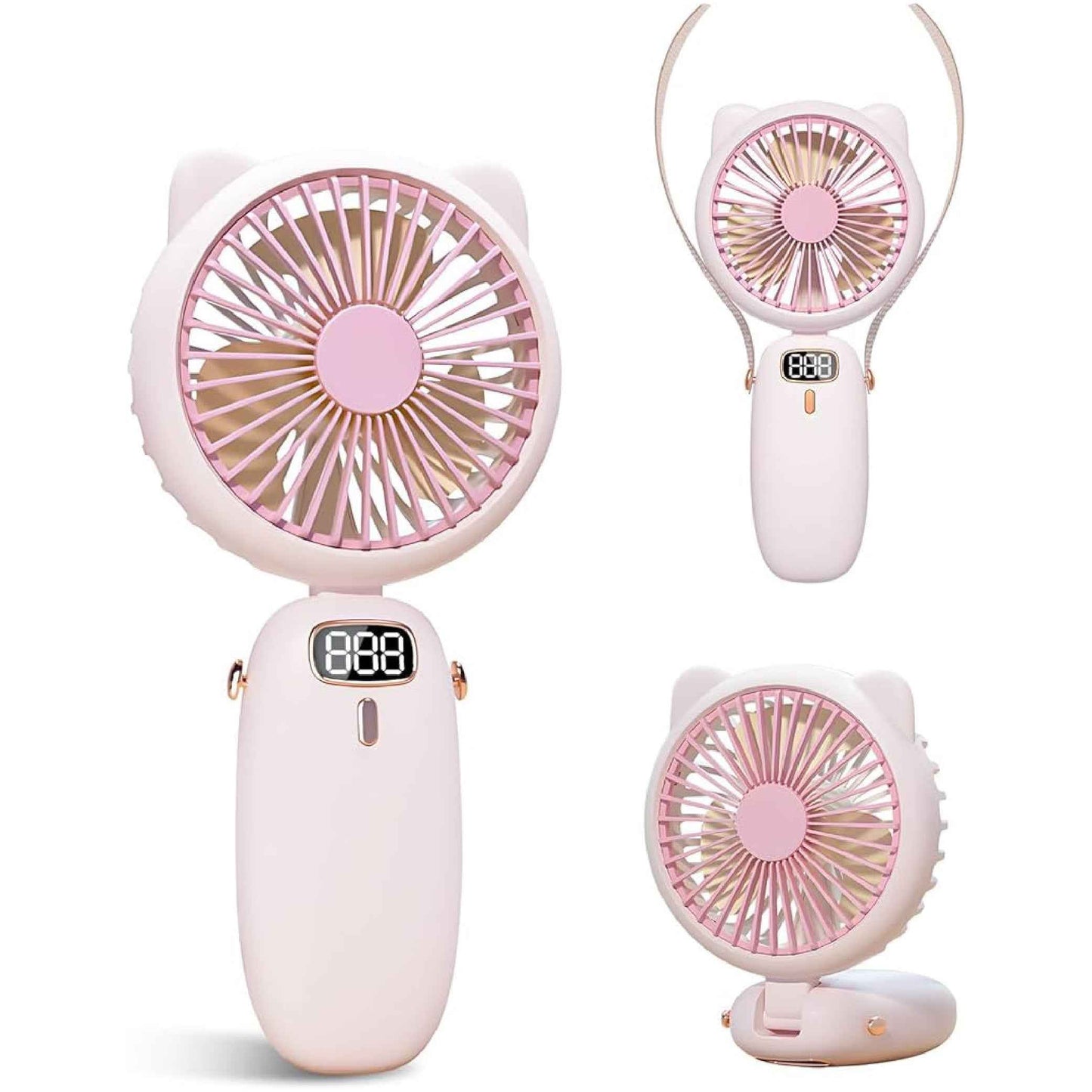 Handheld Mini Fan One-Click Portable Cooling Fanwith Rechargeable Battery and Powerful Airflow
