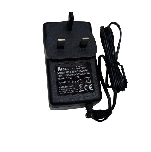 Ktech AC Adapter 15V 2 Amp KSA 30W-200 200HK  Universal Input 100-240V, 50/60Hz, 0.6A (AQ16982)