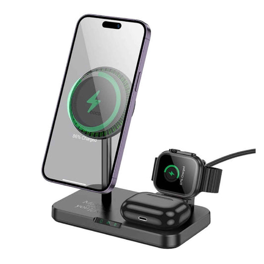 Hoco CQ12 Joyfull 3-in-1 Magnetic WirelessFast Charging Dock (SN)
