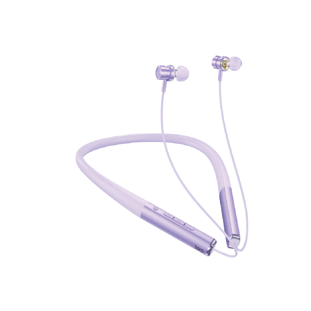 Hoco ES71 Platinum Neck-Mounted Bluetooth  Headset-Wireless Stereo Sports Earphones (Purple)
