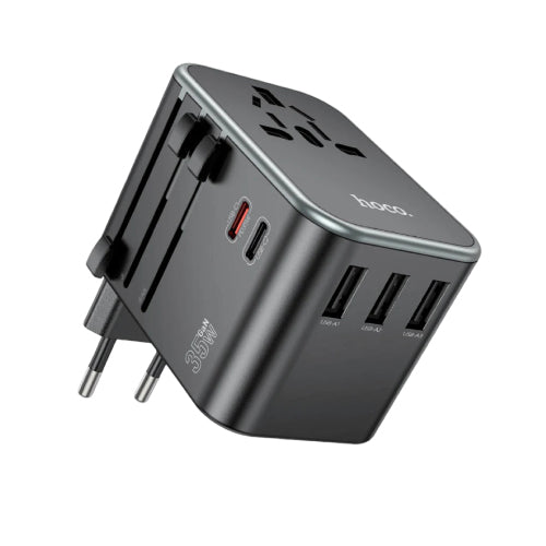 Hoco AC19 Supporter PD 35W Charger 2×USB-C + 3×USB Ports (SN) - Alqamarshop