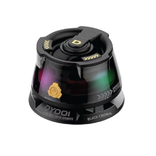 BLACK CROWN DY100 Mini Magnetic Bluetooth Speaker-Portable  Rechargeable Speaker with RGB LED Lights & Phone Stan