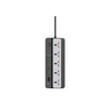 Porodo 3000W Power Strip – 5 Universal AC  Sockets with 9 USB Charging Ports (Black)