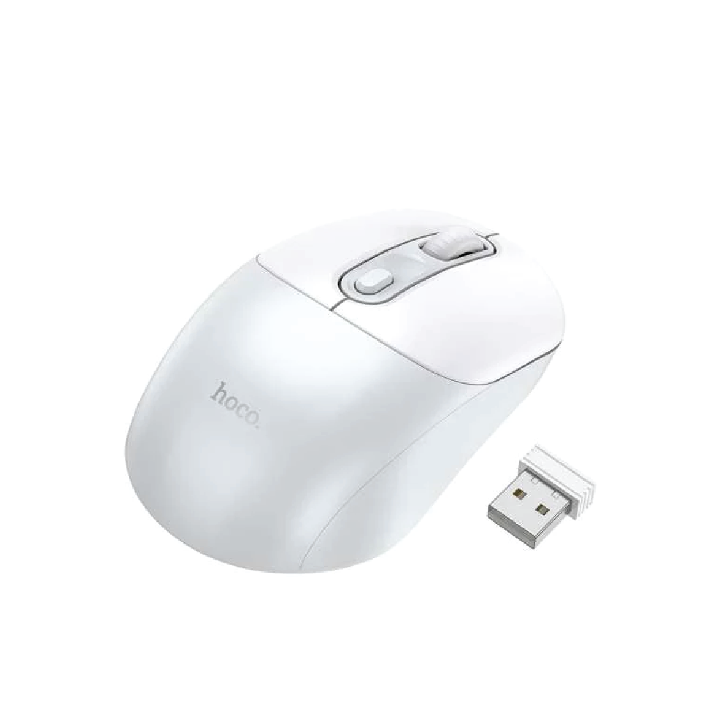 HOCO 2.4G Wireless Business Mouse – Ergonomic  High-Precision Portable Mouse (White)