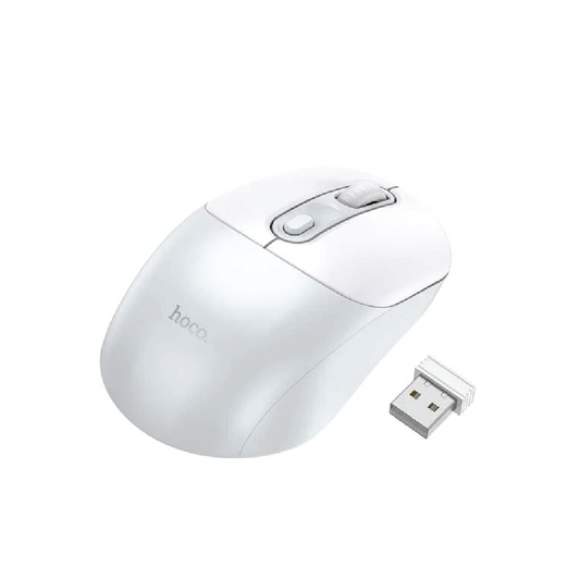 HOCO 2.4G Wireless Business Mouse – Ergonomic  High-Precision Portable Mouse (White)