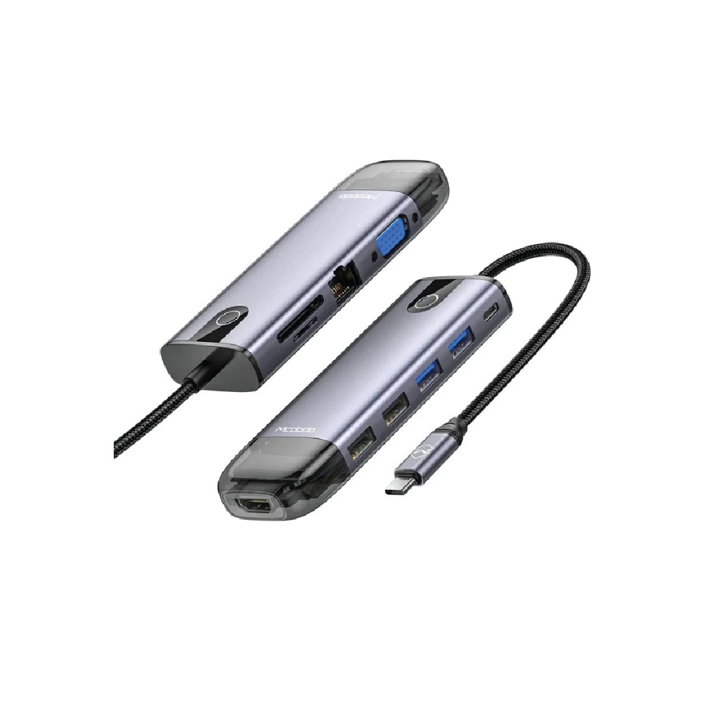 Mcdodo HU-7420 10-in-1 USB-C Hub – 4K HDMI,  100W PD, Gigabit LAN, SD/TF Card Reader