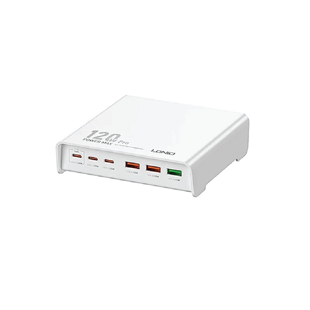 LDNIO Q605 120W Desktop Charging Station-6-Port PD &  QC Fast Charging Hub for Laptops, Tablets & Smartphones