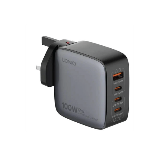 LDNIO Q408 100W GaN Super Fast Charger –  4-Port Smart USB Charging Station