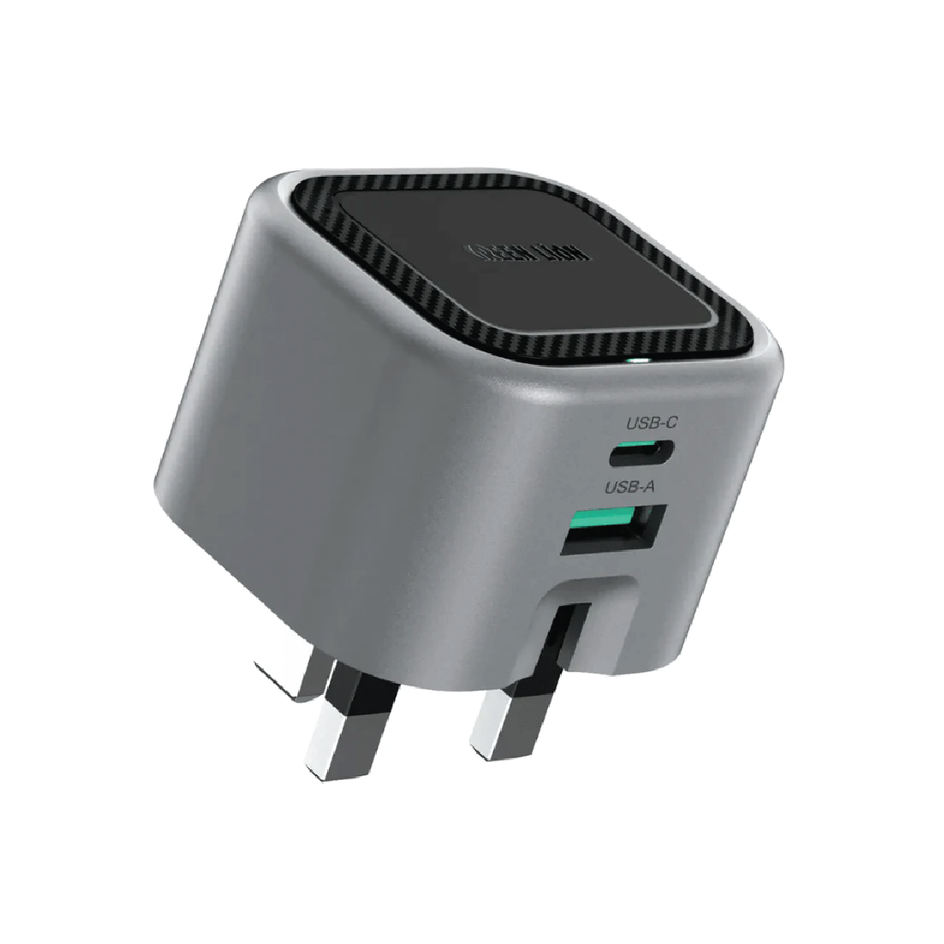 Green Lion Premium 35W GaN Charger UK Plug –  USB-C PD & USB-A QC Fast Charging Adapter (Gray)