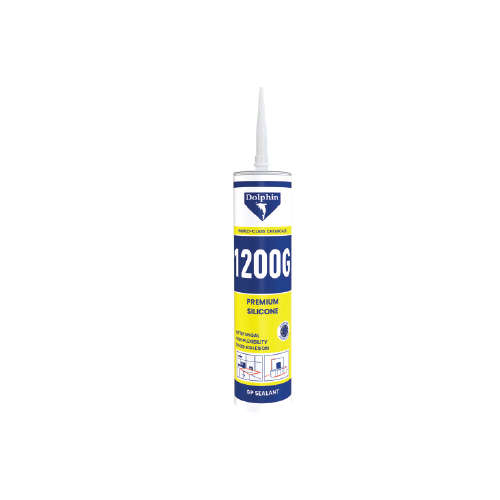 Dolphin 1200G Premium Silicone Sealant 280ml- Waterproof Anti-Fungal Acetoxy Cure Flexible Sealant