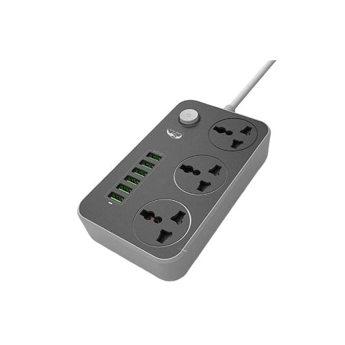 Earldom SC04 Power Socket – 3 AC Outlets and 6-USB Fast Charging 3.1 A (T21841) - Alqamarshop