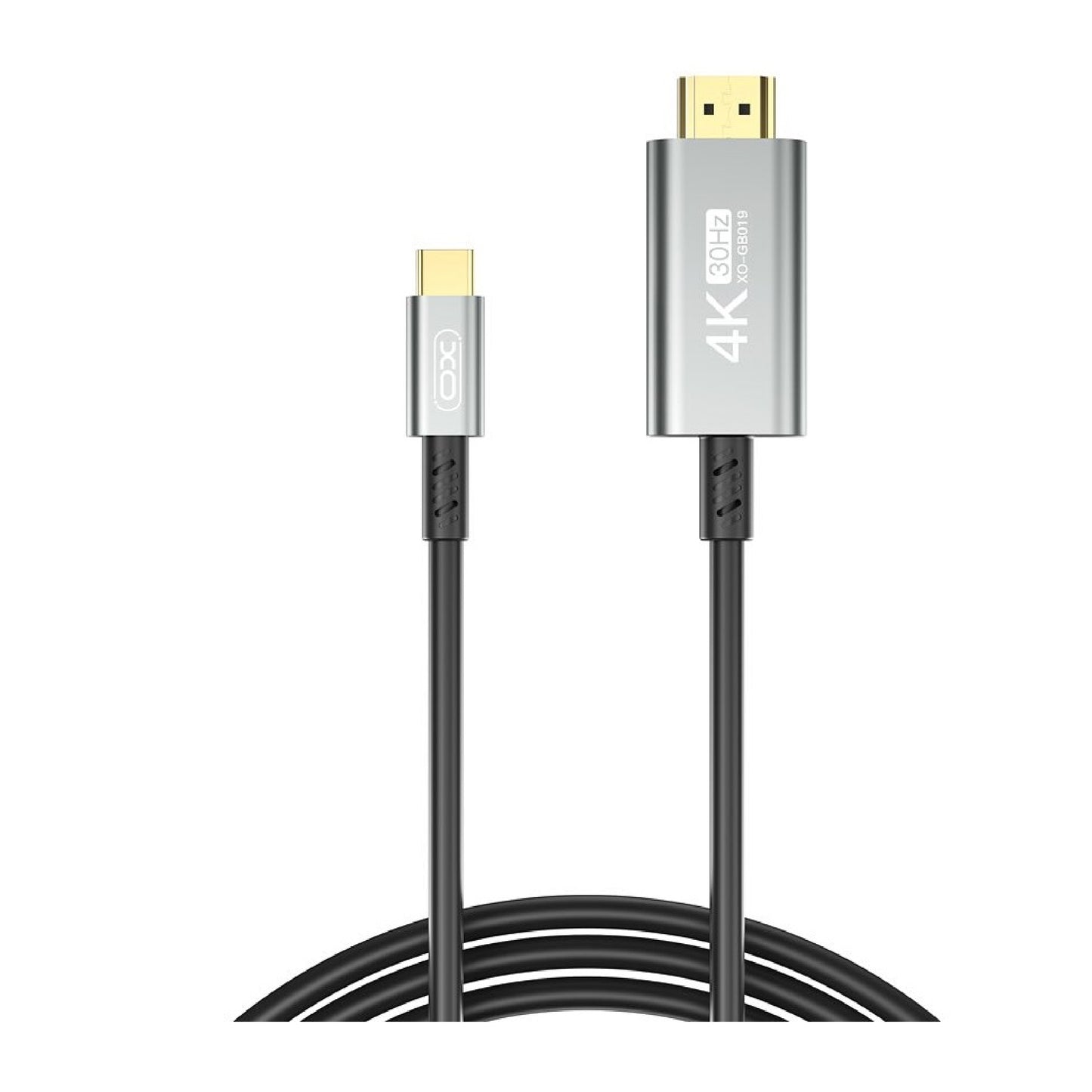 كابل محول XO تايب سي إلى HD معدني 4K – بطول 1.8 متر، كابل عرض متعدد الأنظمة (XO-GB019)