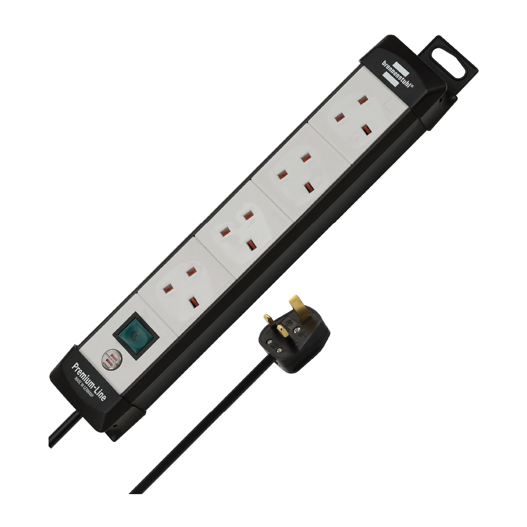 Brennenstuhl Premium-Line 4-Way Extension Lead  1.8M–Heavy Duty Power Strip (Made in Germany)