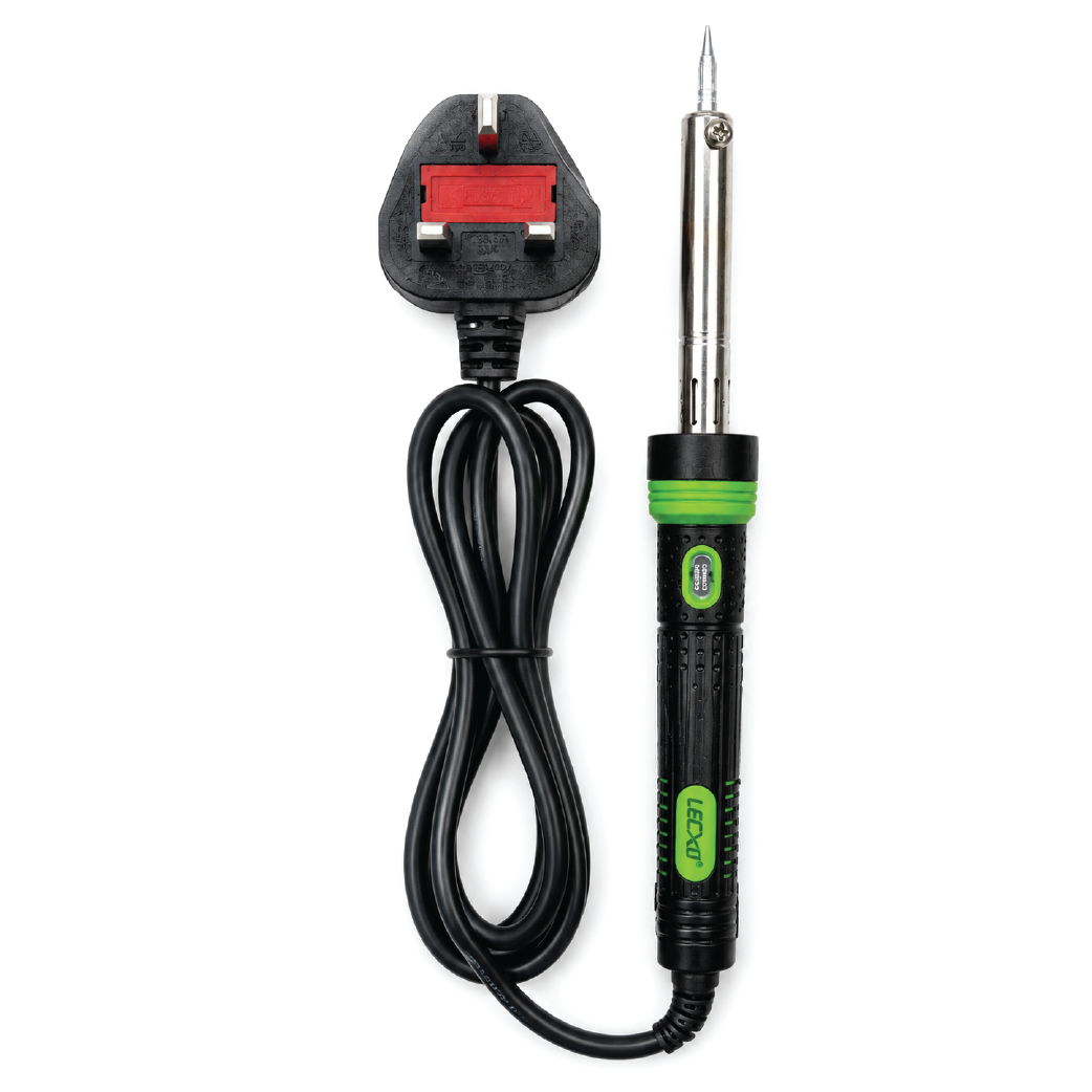 Lecxo PG-30W Adjustable Temperature Soldering Iron  – 30W 220–240V Precision Tool with UK 3-Pin Plug