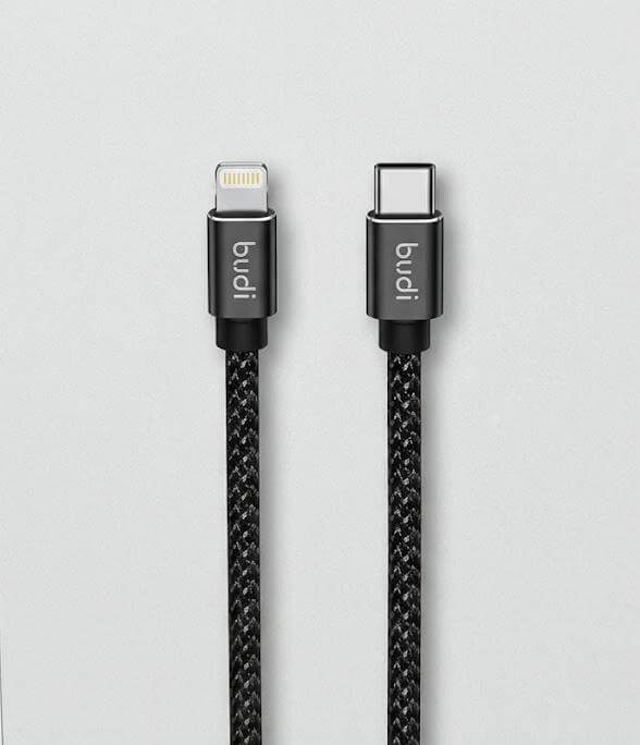 Budi Charge & Sync Cable Type c to lightning – 2m  (6.6ft), 20W Fast Charging, Aluminum Shell