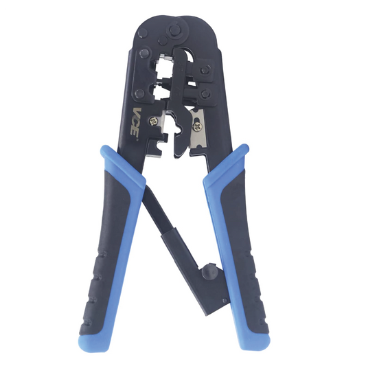 أداة تجعيد معيارية مزدوجة HT-N568R – أداة كابلات متعددة الوظائف لشبكة RJ45/RJ11/RJ12 للقطع والتجريد (7-7.5 بوصة)