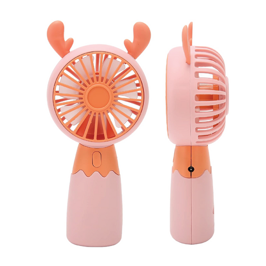 Mini Handheld Fan T27391 – 1.5W Rechargeable  Portable Fan with Deer Antler Design, Multi-Speed