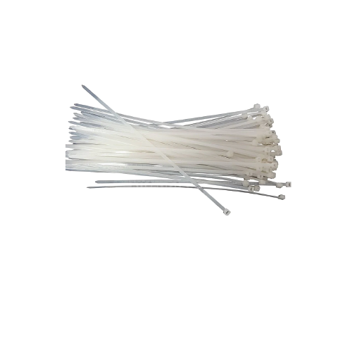 MAX FIX Nylon 66 Self-Locking Cable Ties 4.8 × 450mm – Heavy-Duty White Zip Ties, Heat-Resistant, 100 Pieces Pack