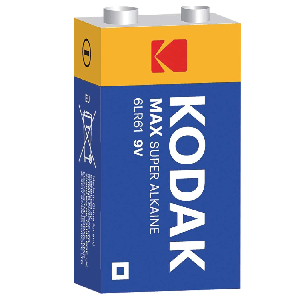 Kodak Max Super Alkaline 9V Battery (6LR61) – High- Performance Power for High-Drain Electronics
