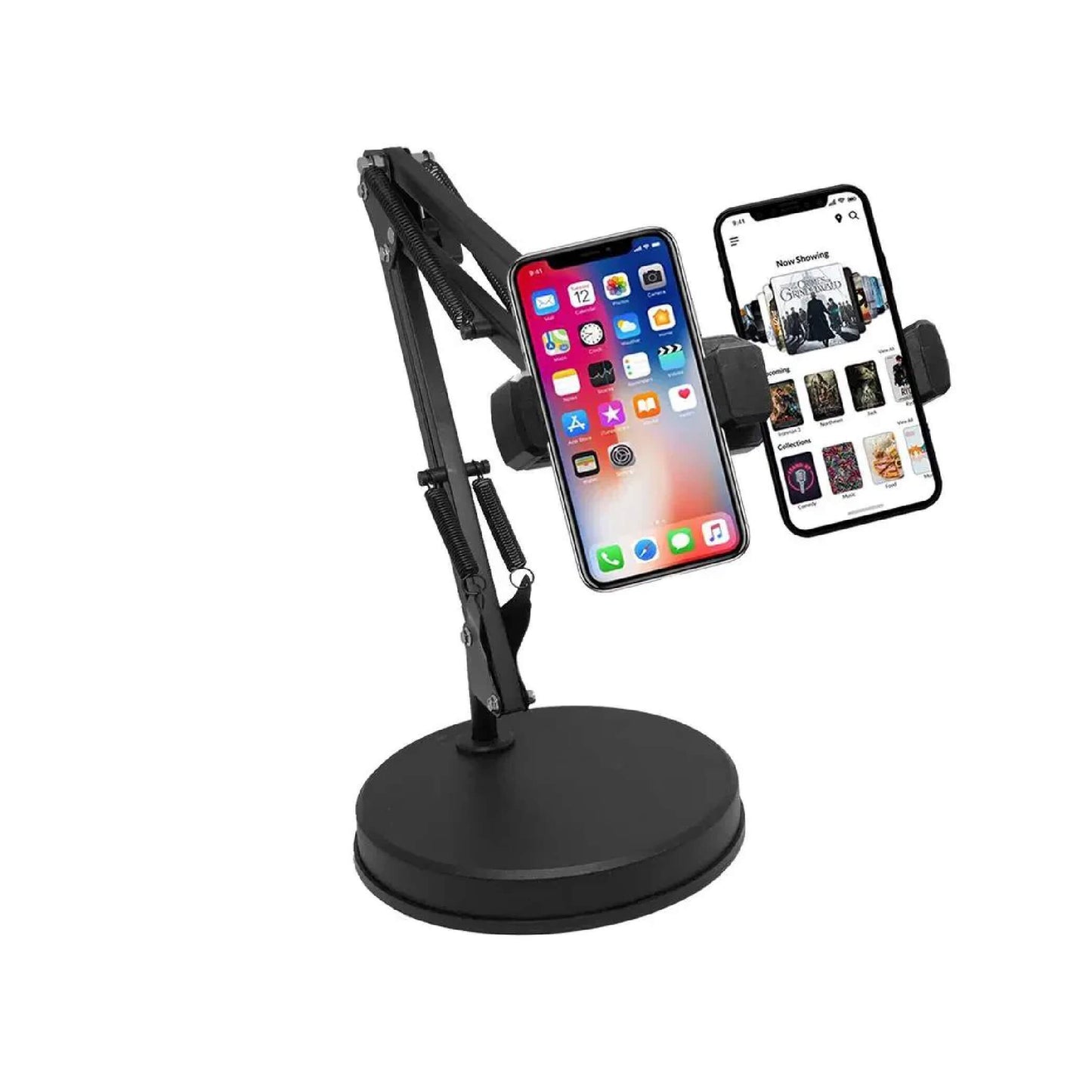Adjustable Desktop Dual Phone Holder Stand –  Rotating Arm Universal Mount(s.n)