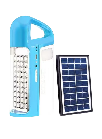 Sonashi 3 Sides Rechargeable Emergency Lantern with Solar Panel Blue SEL-697SP