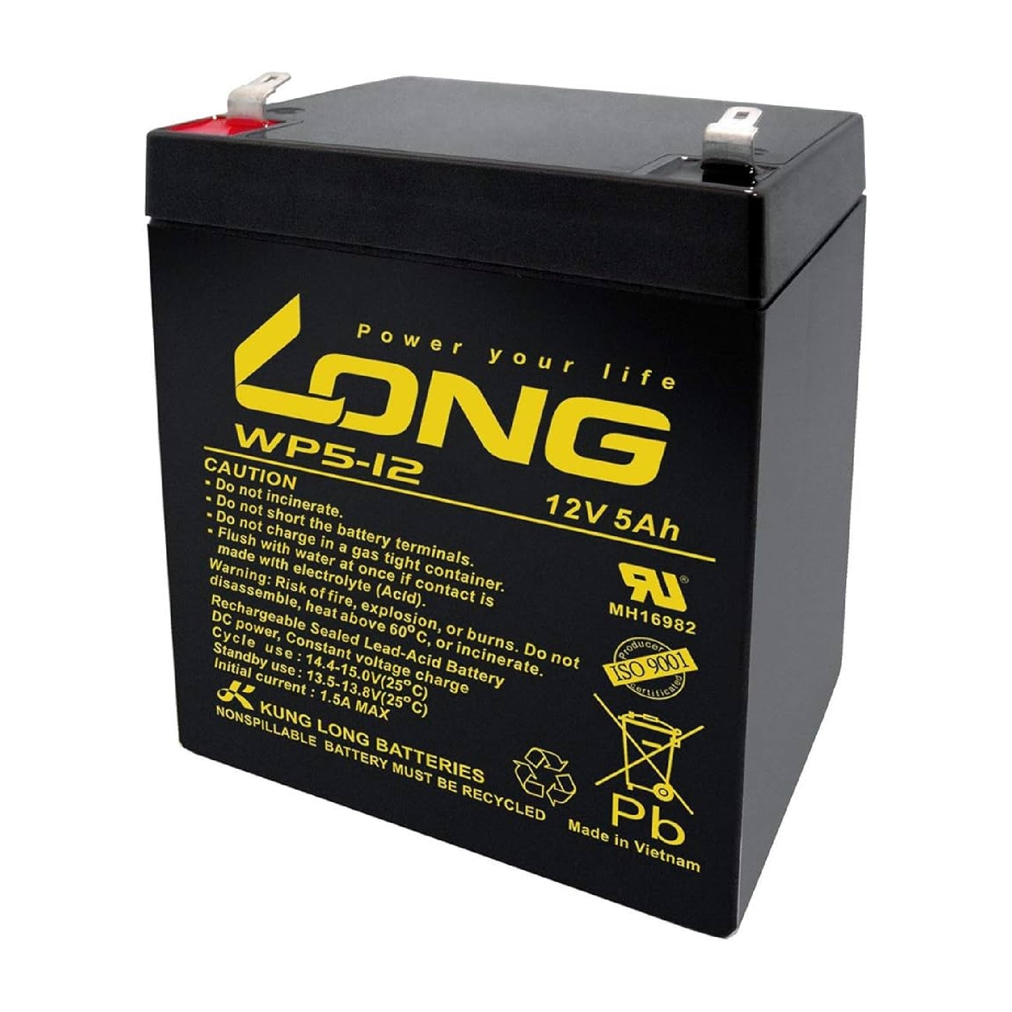 Long 12V 5Ah Rechargeable Battery – Model  WPS5-12