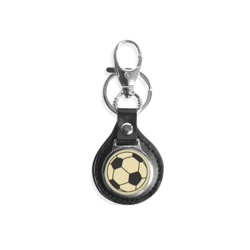 Ivy Sports-Themed Leather Key Chain – Football  & Racing Charm Keyring with Metal Split Ring