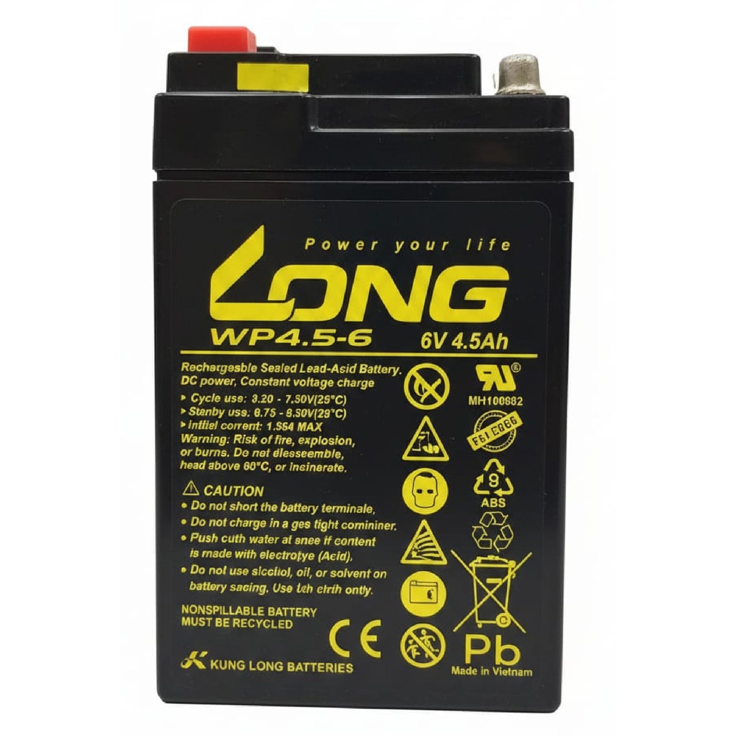 Long 6V 4.5Ah Rechargeable Battery – Model  WP4.5-6
