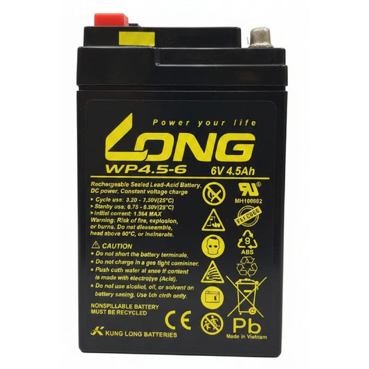 Long 6V 4.5Ah Rechargeable Battery – Model  WP4.5-6