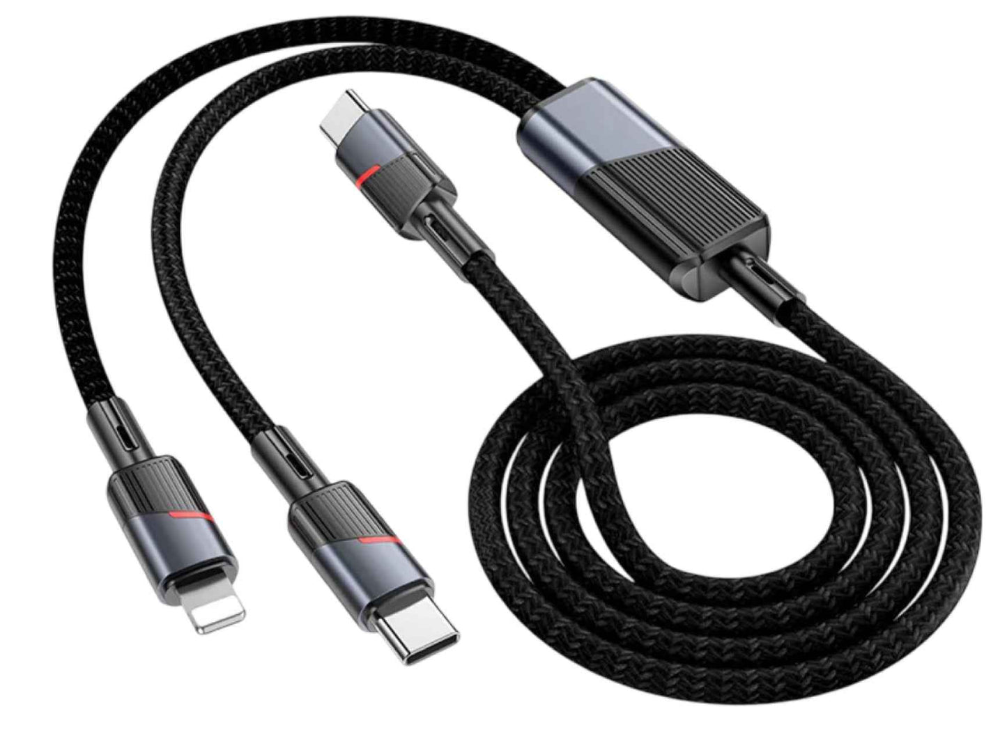 HOCO U139 2-in-1 Fast Charging Cable Type-C to Type-C + Lightning, 100W/27W (SN)