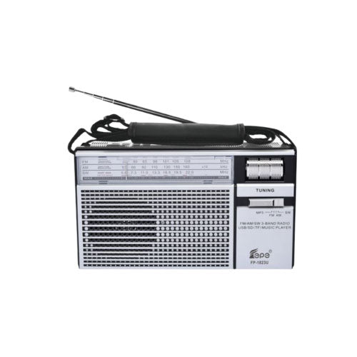 Fepe FP-1823BT 3-Band FM/AM/SW Radio with USBSD/TF, and Bluetooth Portable Classic Sound