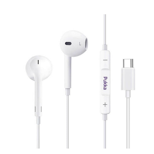 سماعات الأذن Pukka Original Series Type-C – كابل بطول 1.2 متر، موديل P.beatC