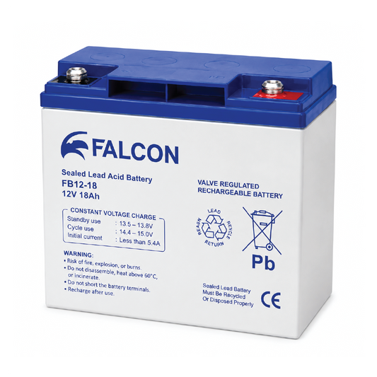 Falcon FB12-18 12V 18Ah VRLA Rechargeable Battery for Backup and Solar