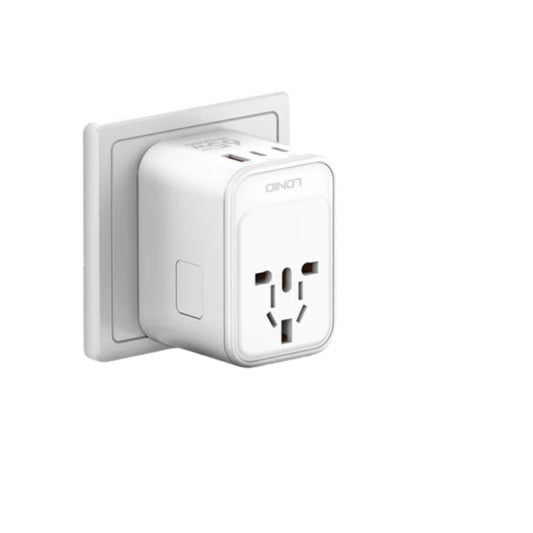 LDNIO Z6 GaN 65W Tra vel Adapter Global Fast Charger with 3 USB Ports (SN)