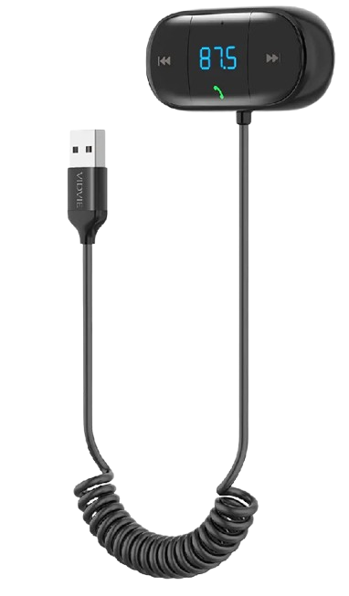 Vidvie FM01 In-Car Wireless Bluetooth Receiver – Dual-Device Connectivity & Hands-Free Calling (T25741)
