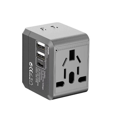 Earldom LC19 Universal Travel Adaptor  1500W, 3.1A USB Output, All-in-One - Alqamarshop