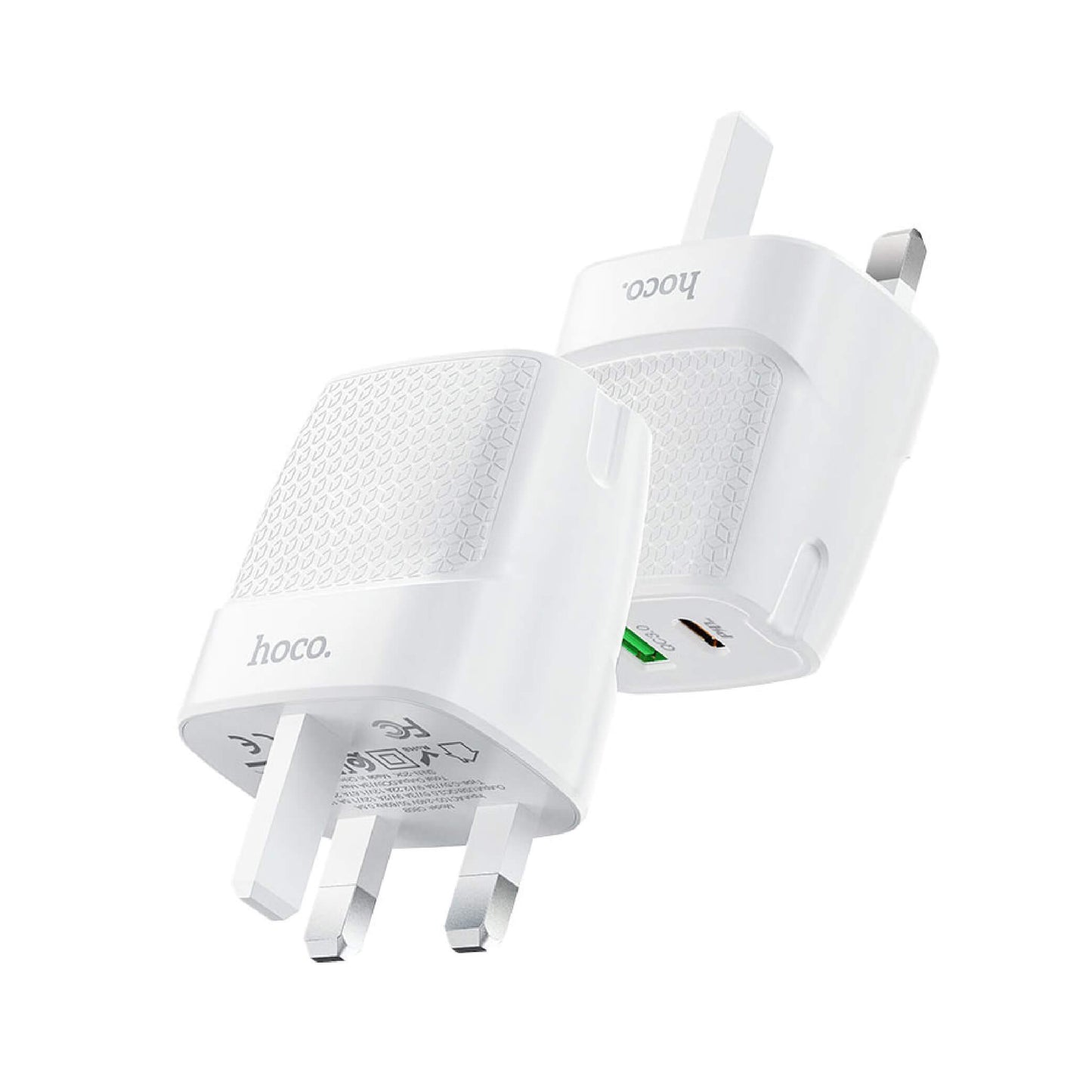 C85B Bright Dual-Port Charger 20W PD + QC3.0 UK Plug White (SN)